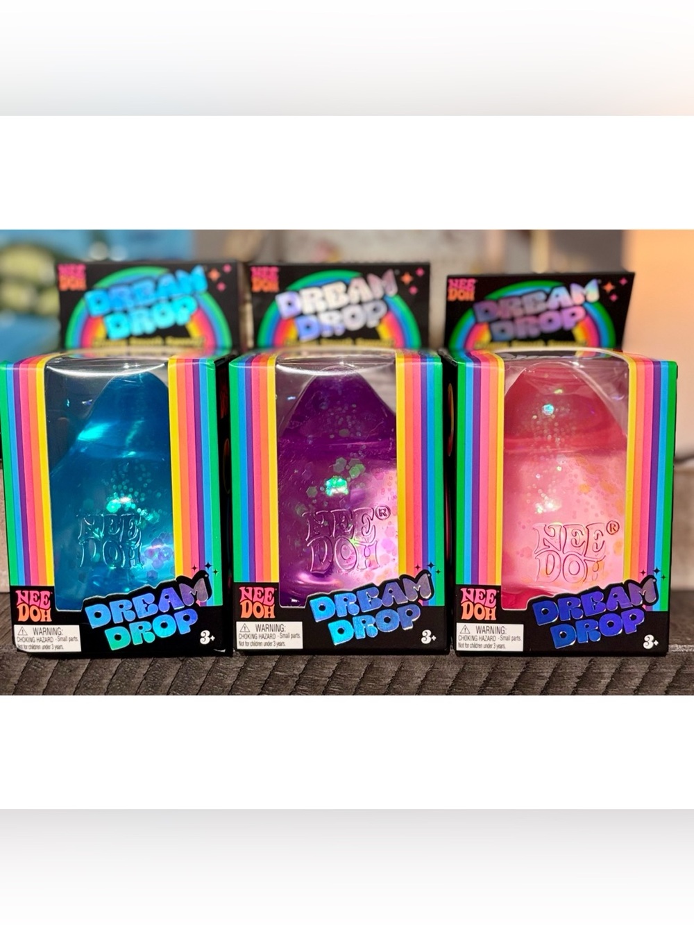 NeeDoh Dream Drop Bundle Blue, Purple and Pink